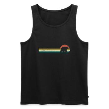 Bear Vintage - Men's Premium Organic Tank Top - black - Front - Michal (187cm)