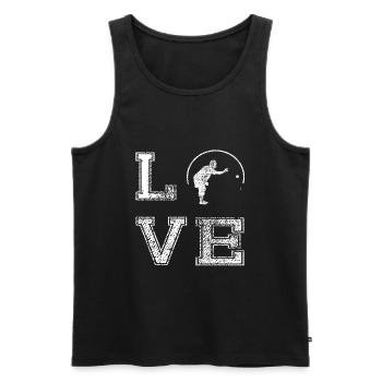 Pétanque de boule Boccia Boule Player Idée cadeau - Débardeur bio Premium Homme - noir - Devant - AI Model Male 178 light (178cm)