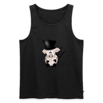 Pig New Year's Eve good luck - Men's Premium Organic Tank Top - black - Front - AI Model Male 178 light (178cm)