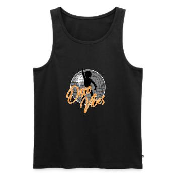 Disco Vibes Male Tanzen Discokugel 70er - Männer Premium Bio Tank Top - Schwarz - Vorne - AI Model Male 178 light (178cm)