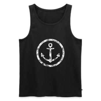 Anker Anchor Maritim Symbol - Männer Premium Bio Tank Top - Schwarz - Vorne - AI Model Male 178 light (178cm)