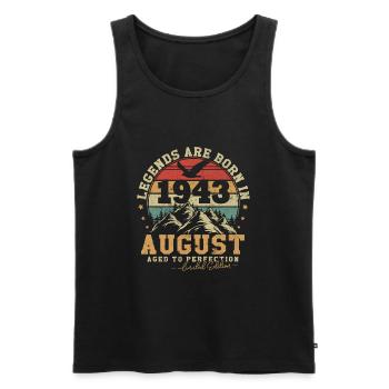 August 1943 vintage retro anniversary 1943 - Men's Premium Organic Tank Top - black - Front - Michal (187cm)