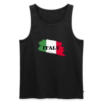 Italy Bella Italia - Men's Premium Organic Tank Top - black - Front - Michal (187cm)