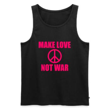 Make love not war - Men's Premium Organic Tank Top - black - Front - AI Model Male 178 light (178cm)