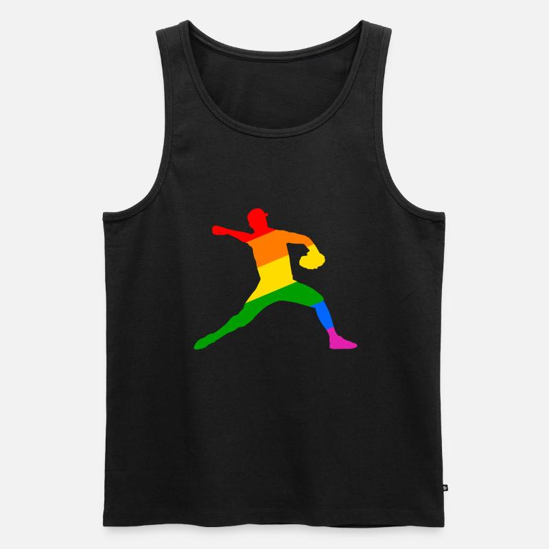 Regenbogen Baseball Player Geschenk - Männer Premium Bio Tank Top - Schwarz