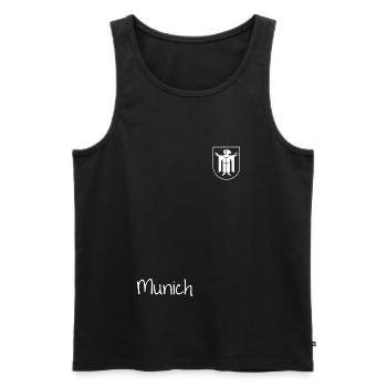 Munich München Wappen - Männer Premium Bio Tank Top - Schwarz - Vorne - Michal (187cm)