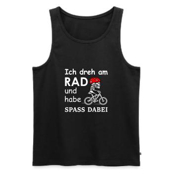 Ich dreh am Rad und habe Spass | Skelett Totenkopf - Männer Premium Bio Tank Top - Schwarz - Vorne - Michal (187cm)