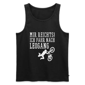 Mountainbike Downhill Leogang MTB Downhiller - Männer Premium Bio Tank Top - Schwarz - Vorne - Michal (187cm)