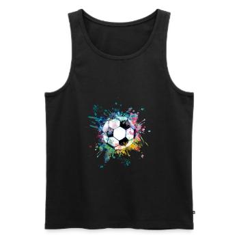 WaterFabe Color Explosion Splash Design Football - Men's Premium Organic Tank Top - black - Front - Michal (187cm)
