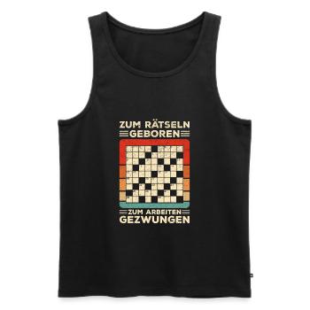 Kreuzworträtsel Buchstabenrätsel Quiz Rätsel - Männer Premium Bio Tank Top - Schwarz - Vorne - Michal (187cm)
