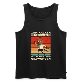 Kacken Witziger Spruch Kacke Scheiße Toiletten - Männer Premium Bio Tank Top - Schwarz - Vorne - Michal (187cm)