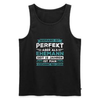 Hochzeitstag Jubiläum Verheiratet Ehe Ehemann - Männer Premium Bio Tank Top - Schwarz - Vorne - Michal (187cm)