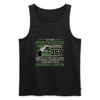 Schützenfest Schießen Schießsport Sportschütze - Männer Premium Bio Tank Top - Schwarz - Vorne - Michal (187cm)