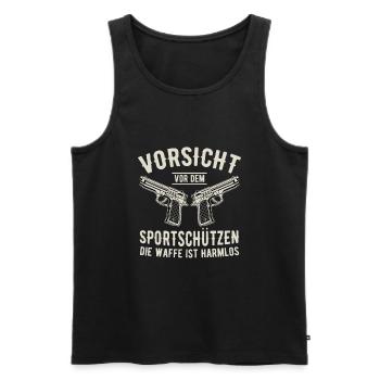 Schützenfest Schießen Schießsport Sportschütze - Männer Premium Bio Tank Top - Schwarz - Vorne - Michal (187cm)