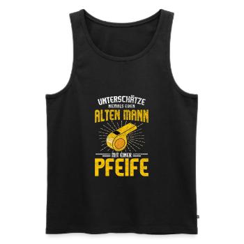 Referee Schiedsrichter Unparteiischer Schiri - Männer Premium Bio Tank Top - Schwarz - Vorne - Michal (187cm)