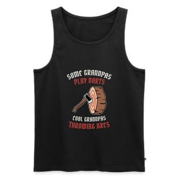 Axe ThrowIng Axe Double Axe Thrower - Men's Premium Organic Tank Top - black - Front - AI Model Male 178 light (178cm)