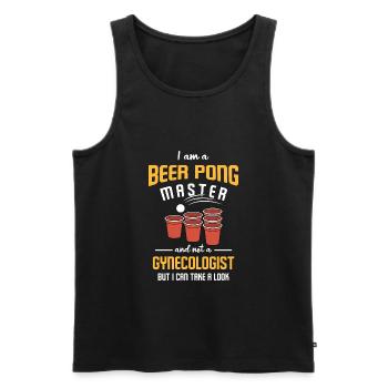 Jeu à boire Alcool Bière Student Party Beer pong - Débardeur bio Premium Homme - noir - Devant - Michal (187cm)