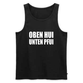 oben hui, unten pfui - Männer Premium Bio Tank Top - Schwarz - Vorne - AI Model Male 178 light (178cm)