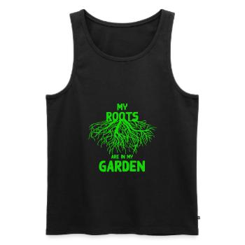 jardin - Débardeur bio Premium Homme - noir - Devant - Michal (187cm)