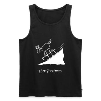 färt schlitten, lustiges Pferd mit Rädern, Winter - Männer Premium Bio Tank Top - Schwarz - Vorne - AI Model Male 178 light (178cm)