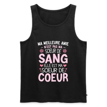 Meilleure Amie Sœur Par Cœur Idée Cadeau Pour - Débardeur bio Premium Homme - noir - Devant - Michal (187cm)