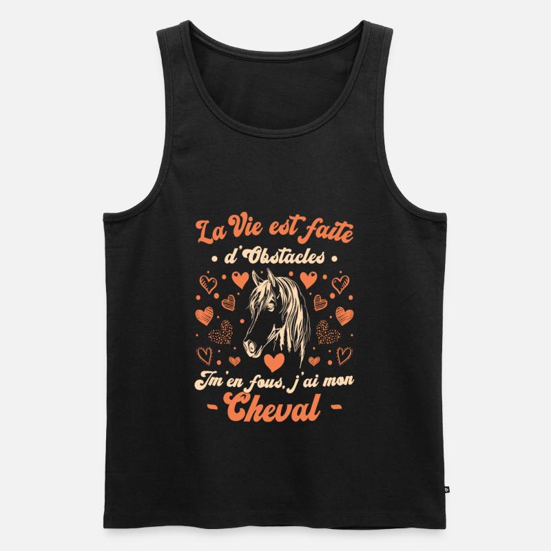 La Vie Est Faite D'obstacles - Équitation Cheval - Débardeur bio Premium Homme - noir