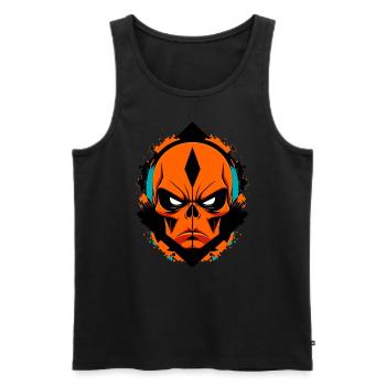 Alien Skull - Men's Premium Organic Tank Top - black - Front - AI Model Male 178 light (178cm)