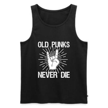 Old Punks Never Die Punkrock saying gift - Men's Premium Organic Tank Top - black - Front - AI Model Male 178 light (178cm)