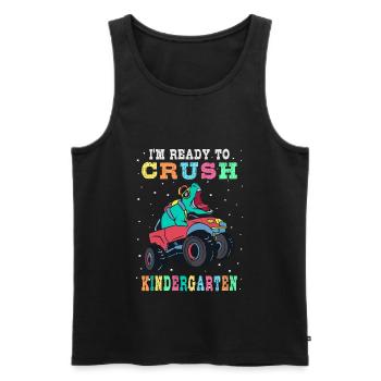 Ready to crush kindergarten - Men's Premium Organic Tank Top - black - Front - AI Model Male 178 light (178cm)