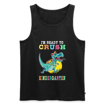 Ready to crush kindergarten - Men's Premium Organic Tank Top - black - Front - AI Model Male 178 light (178cm)