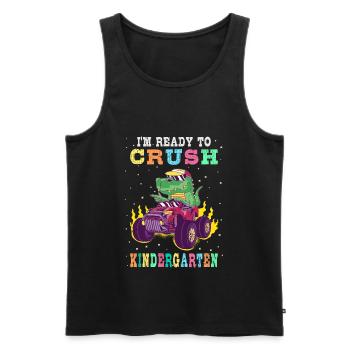 Ready to crush kindergarten - Men's Premium Organic Tank Top - black - Front - AI Model Male 178 light (178cm)
