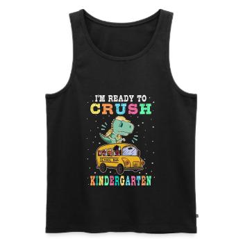 Ready to crush kindergarten - Men's Premium Organic Tank Top - black - Front - AI Model Male 178 light (178cm)