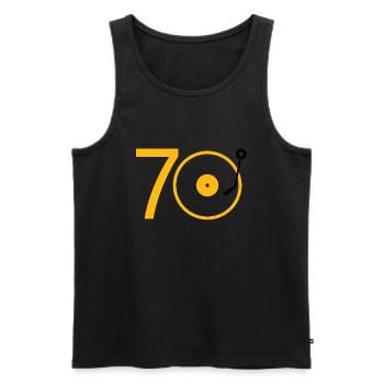 70th Birthday Vinyl Gift Record Tshirt - Men's Premium Organic Tank Top - black - Front - Michal (187cm)