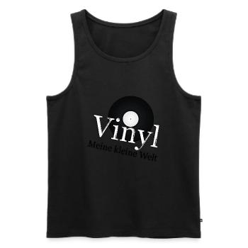 Vinyl record - my little world - Men's Premium Organic Tank Top - black - Front - AI Model Male 178 light (178cm)