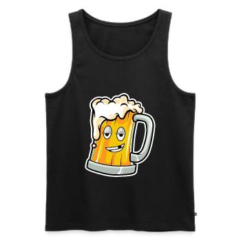 Bier - Männer Premium Bio Tank Top - Schwarz - Vorne - Michal (187cm)