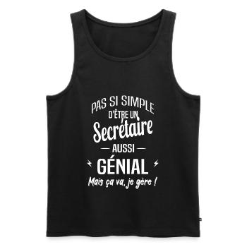 Secrétaire - Débardeur bio Premium Homme - noir - Devant - Michal (187cm)