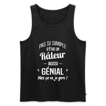 Râleur - Débardeur bio Premium Homme - noir - Devant - Michal (187cm)