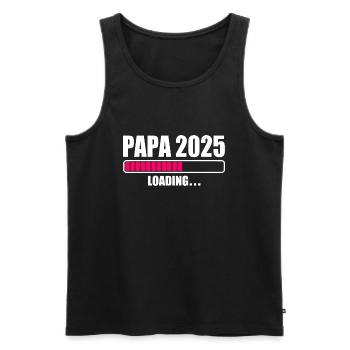Papa 2025 - Débardeur bio Premium Homme - noir - Devant - AI Model Male 178 light (178cm)