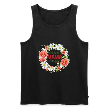 Beste Mama der Welt Spruch auf Russisch Russia - Männer Premium Bio Tank Top - Schwarz - Vorne - Michal (187cm)