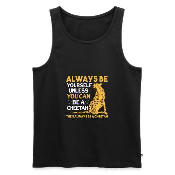 Cheetah design for Boys & Girls - Men's Premium Organic Tank Top - black - Front - Michal (187cm)