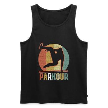 Youth Parkour design for Boys - Men's Premium Organic Tank Top - black - Front - Michal (187cm)