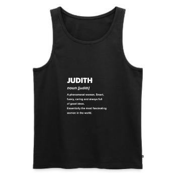 Judith Name Geschenkdesign - Männer Premium Bio Tank Top - Schwarz - Vorne - AI Model Male 178 light (178cm)