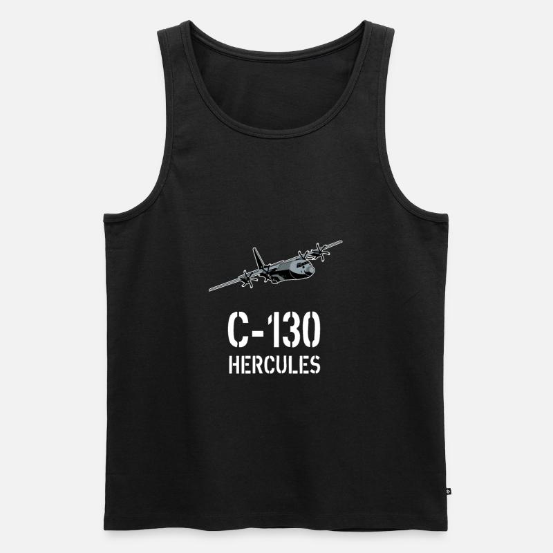 C130 Herkules Design - Männer Premium Bio Tank Top - Schwarz