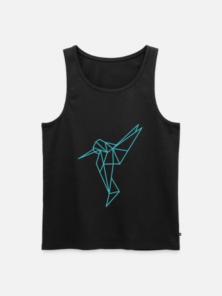 Hummingbird Geometric Line - Men's Premium Organic Tank Top - black