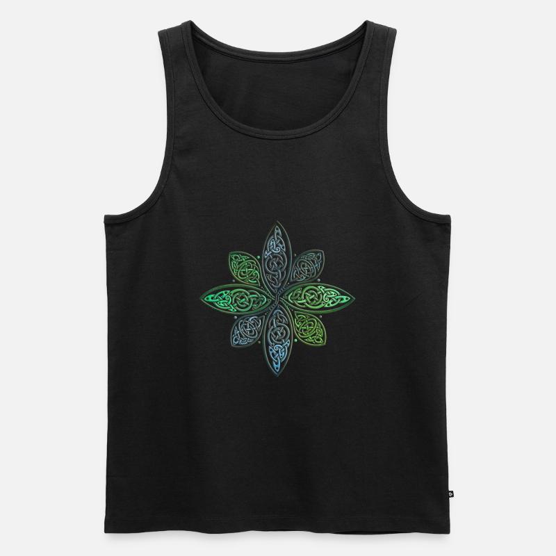 Wikinger Blume - Männer Premium Bio Tank Top - Schwarz