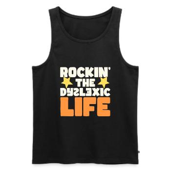 Legastheniker - Männer Premium Bio Tank Top - Schwarz - Vorne - Michal (187cm)