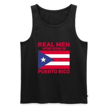 Puerto Rico Flagge | Puerto Ricaner Geschenkideen - Männer Premium Bio Tank Top - Schwarz - Vorne - Michal (187cm)