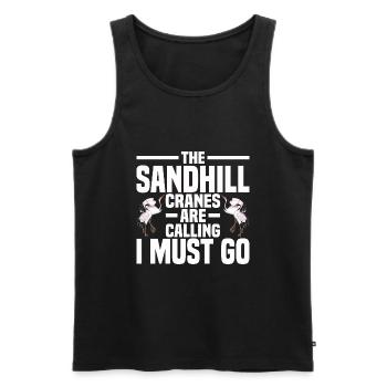 Kanadischer Kranich - Männer Premium Bio Tank Top - Schwarz - Vorne - Michal (187cm)