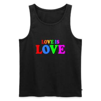 Love is love - Men's Premium Organic Tank Top - black - Front - AI Model Male 178 light (178cm)