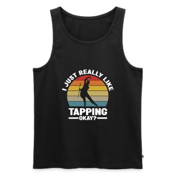 Stepptanz | Stepptänzer Tanzen Tanz Geschenkideen - Männer Premium Bio Tank Top - Schwarz - Vorne - Michal (187cm)